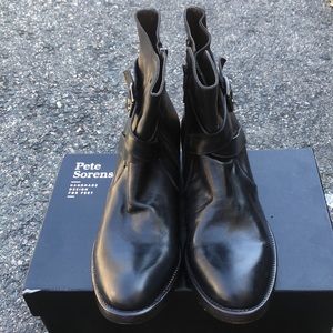 Pete Sorensen Horse Vintage Black Leather Boots size 42.5 EU